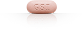 Pink Complera HIV-1 treatment pill with "GSI" imprint